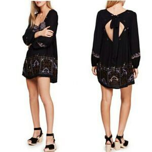 Rhiannon Embroidered Open-Back Mini Dress NWT